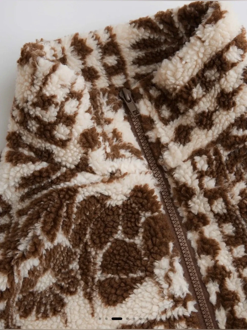 Cider Printed Floral Brown & Cream Fleece Jacket - NWT - XS - Picture 3 of 10